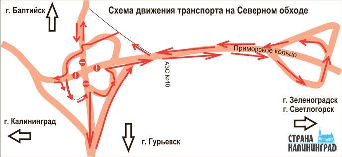 Схема северного обхода лобни на карте